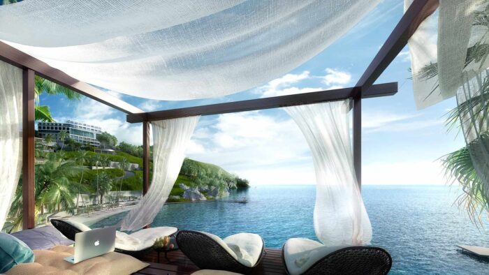vacation zoom virtual backgrounds dream summer beach house chair background