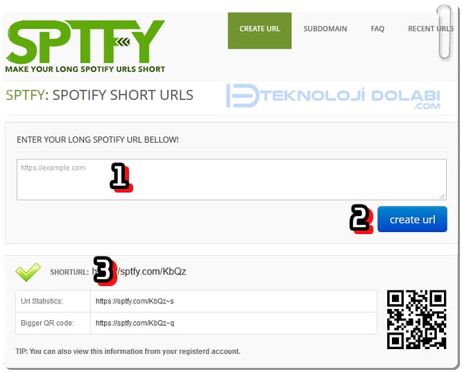 Shortening spotify link in 3 steps!