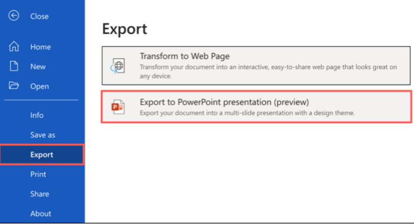 Convert to PowerPoint Presentation