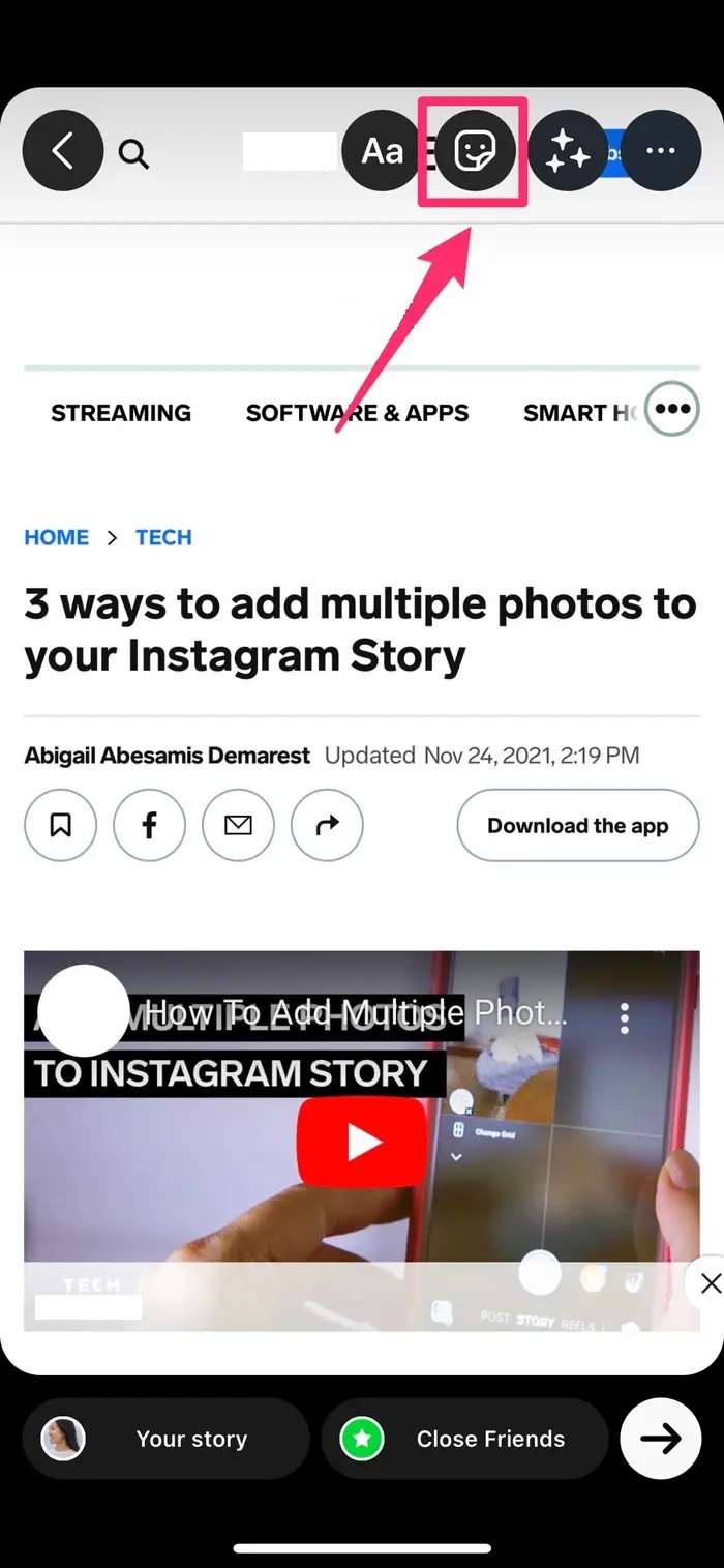 Adding and customizing links to an instagram story