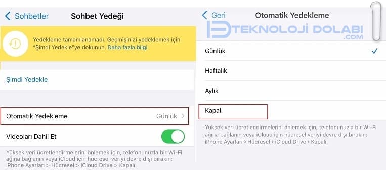 How to stop whatsapp backup?