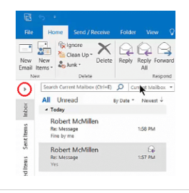 How to expand the Outlook Folder Pane