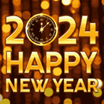 Beautiful animated happy new year 2024 gif image