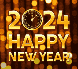 Beautiful animated happy new year 2024 gif image