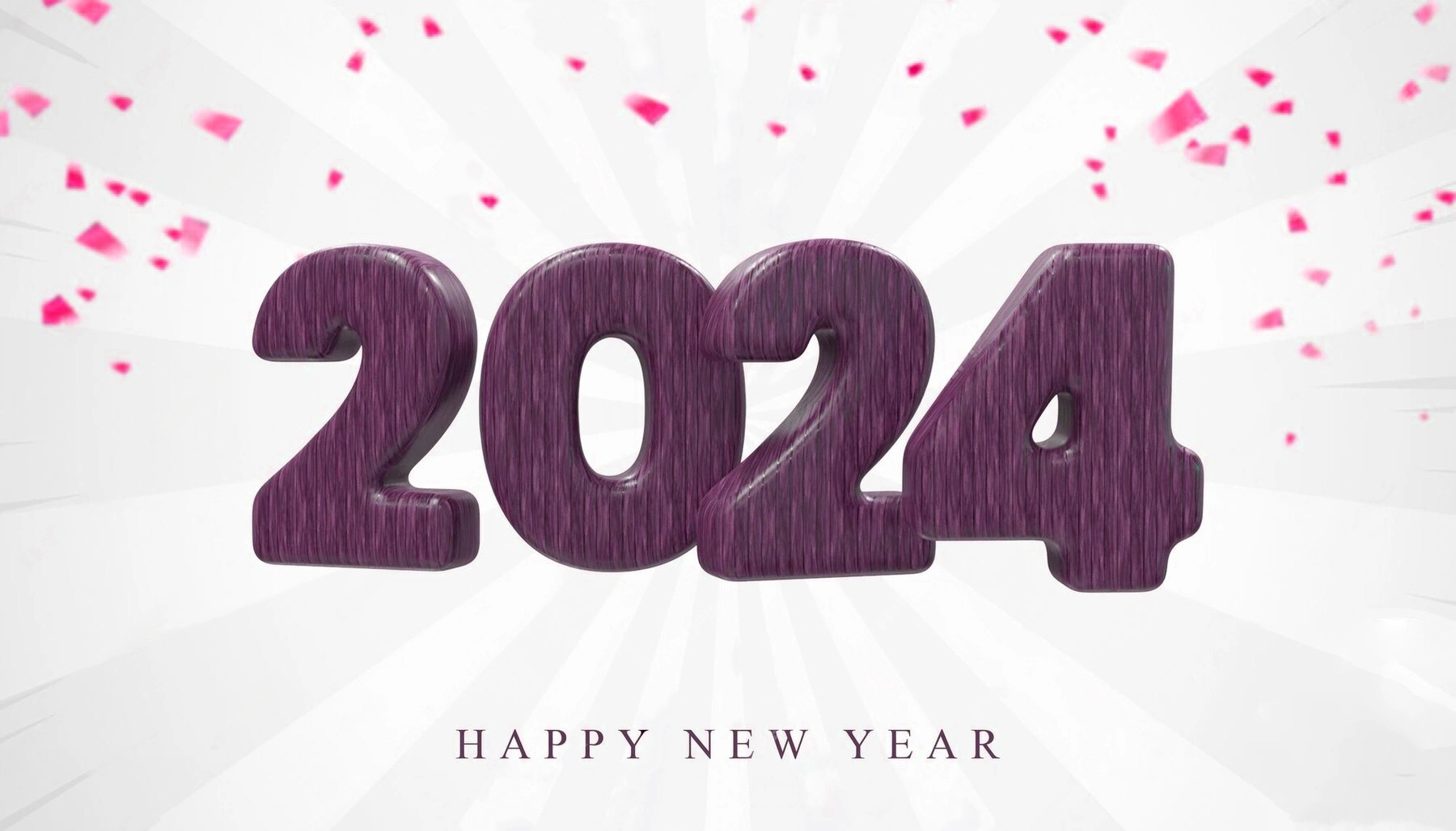 2024 happy new year 3d render