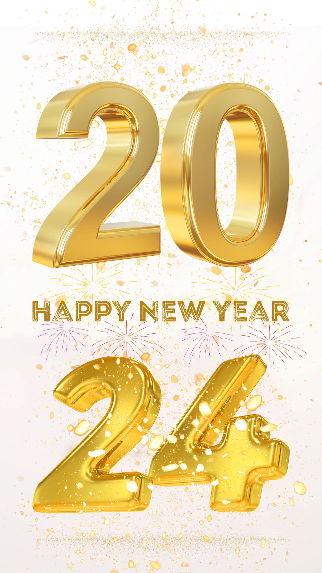Gold Mobile Wallpaper 2024 Happy New Year HD – Wallpapers Download