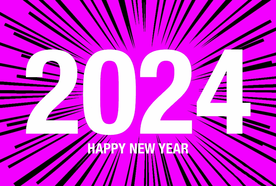 Happy New Year 2024 on Pink Sparks Card Free Image.jpg