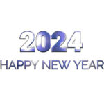 Shiny happy new year 2024 background blue