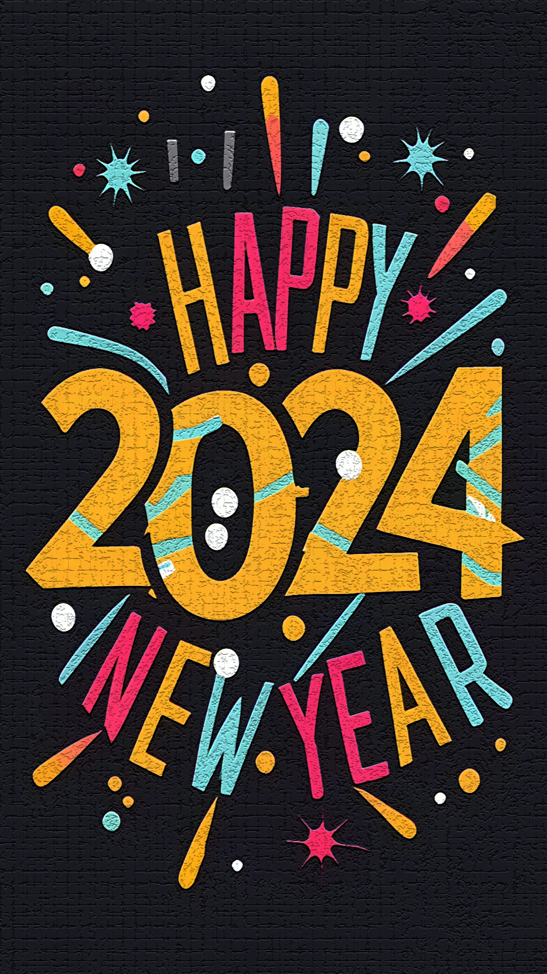 2024 happy new year mobile wallpaper