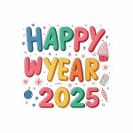 Happy new year 2025 easy drawing & 3d drawings for kids 1