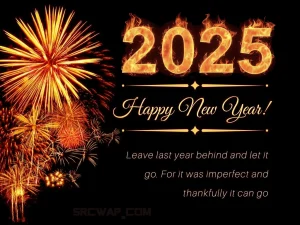 Happy new year desktop background 2025 with wishes quotes