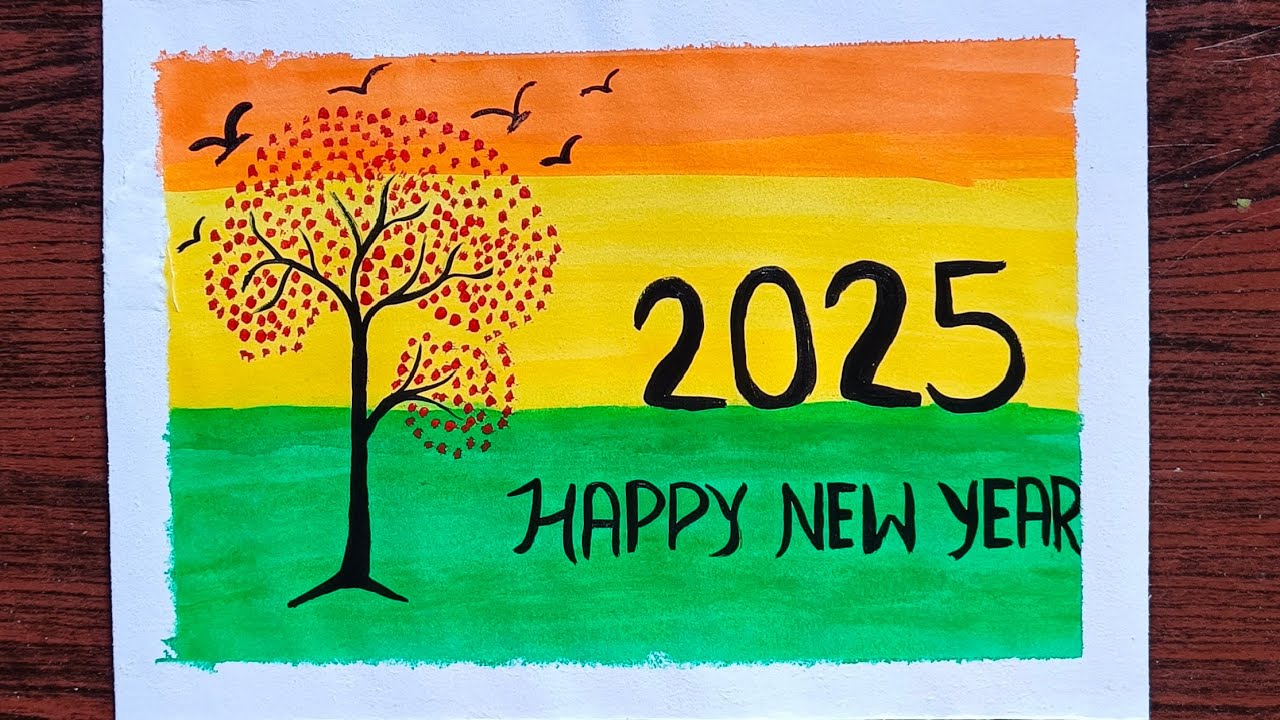 Happy new year drawing 2025 2