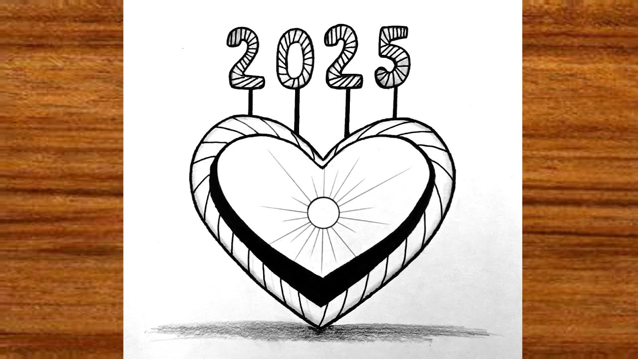 Happy new year drawing 2025 how to draw happy new year 2