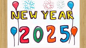 Happy new year drawing 2025 how to draw happy new year