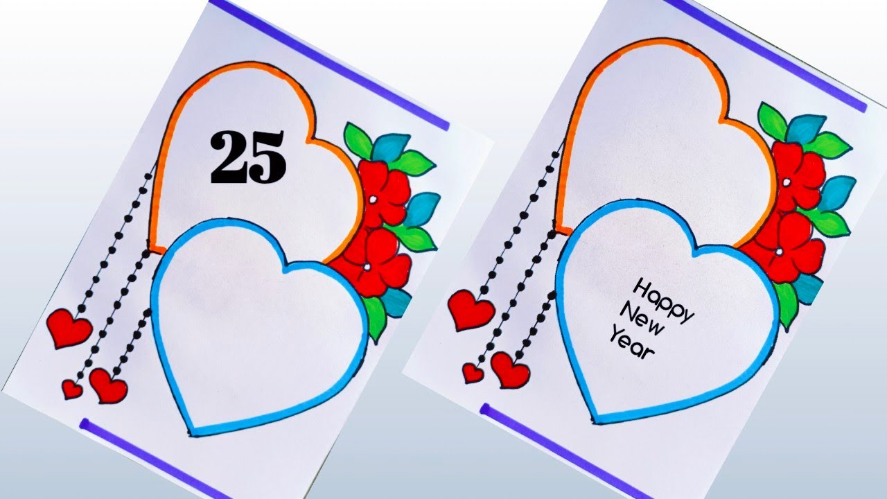 Happy new year love card 2025 handmade happy new year