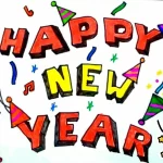 Happy new year drawing how to draw happy new year easy drawing for kids 2023