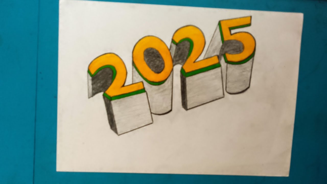 New year drawing 2025 3d drawing