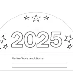 New year resolution 2025 happy new year 2025 colouring party crowns