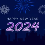 2024 new year eve's day blue background