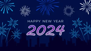 2024 new year eve's day blue background