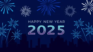 2025 new year eves day blue background