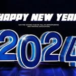 3d happy new year 2024 banner design