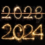 Goodbye 2023 welcome 2024 hd wallpaper in fire burn number