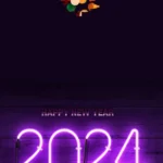 Happy new year 2023 neon light christmas tree hd mobile wallpaper