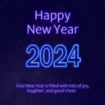 Happy new year 2024 wishes with blue color effect image hd collection