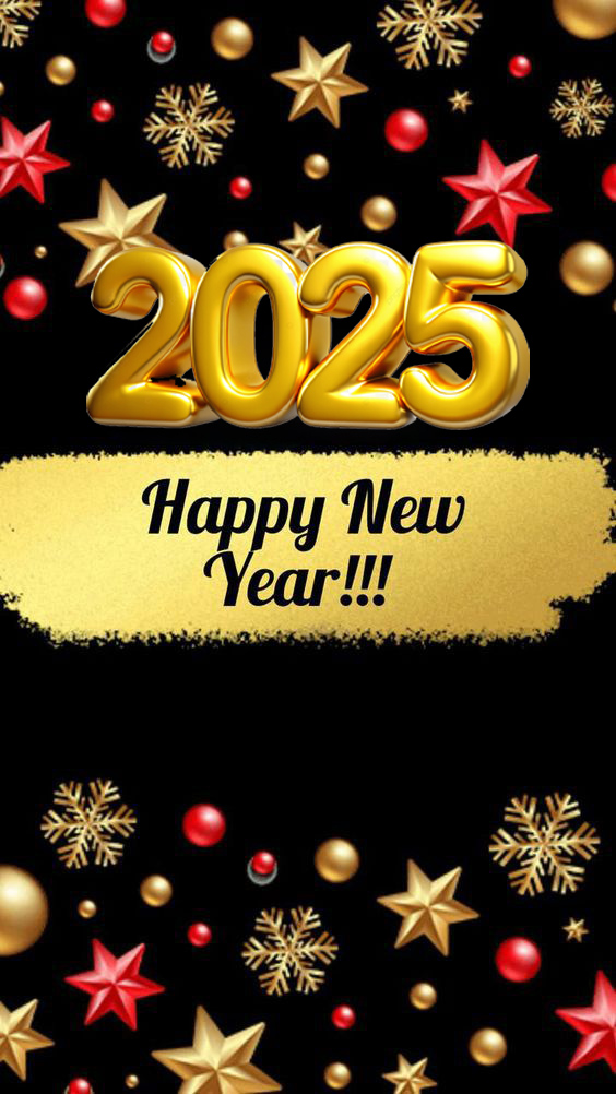 Happy New Year iPhone Wallpaper 2025 (New Year Wishes Free High-Resolution Images)