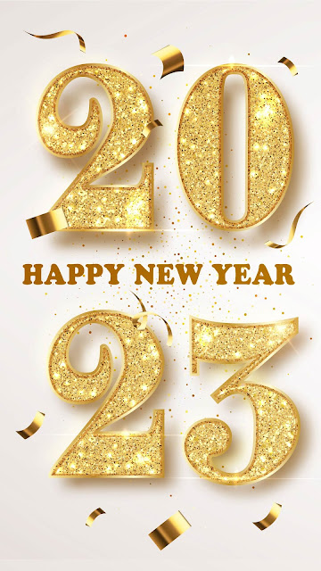 Happy New Year Golden New Year Party With Numbers iPhone Wallpaper +  Wallpapers Download 2023
