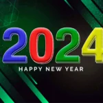 Futuristic happy new year 2024 background