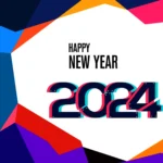 Happy new year 2024 colorful abstract background social media