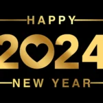 Happy new year 2024 with 3d gold color design template 2024 new year celebration