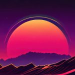 Ai sunset mountain synthwave mobile phone wallpaper.jpg