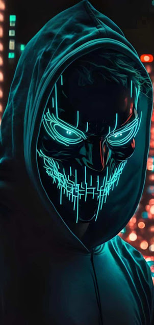 Neon face man in hoodie iphone wallpaper hd 700x1479.jpg