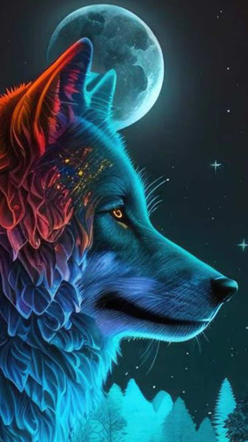 Blue And Red Wolf Wallpapers Background Red And Blue Picture Background  Image And Wallpaper for Free Download