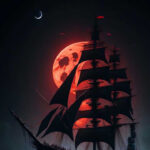 Blood moon ship ocean iphone wallpaper 4k.jpg