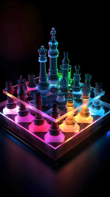 Chess Game Neon iPhone Wallpaper 4K – Wallpapers Download