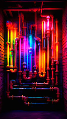 iPhone Wallpaper 4K Neon Pipes – Wallpapers Download