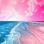 Beach sea water cloud pink wallpaper.jpg