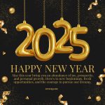 Black and gold luxury new year 2025 greeting instagram post