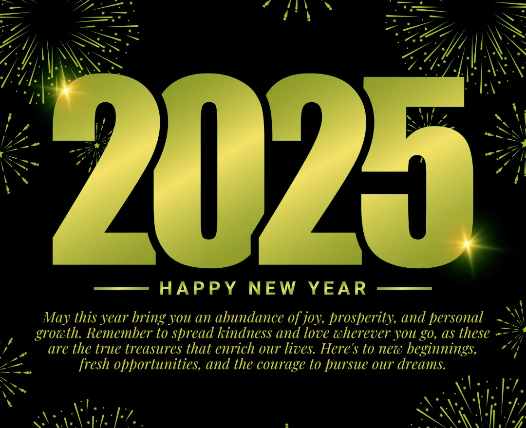 Black and gold luxury new year 2025 greeting image