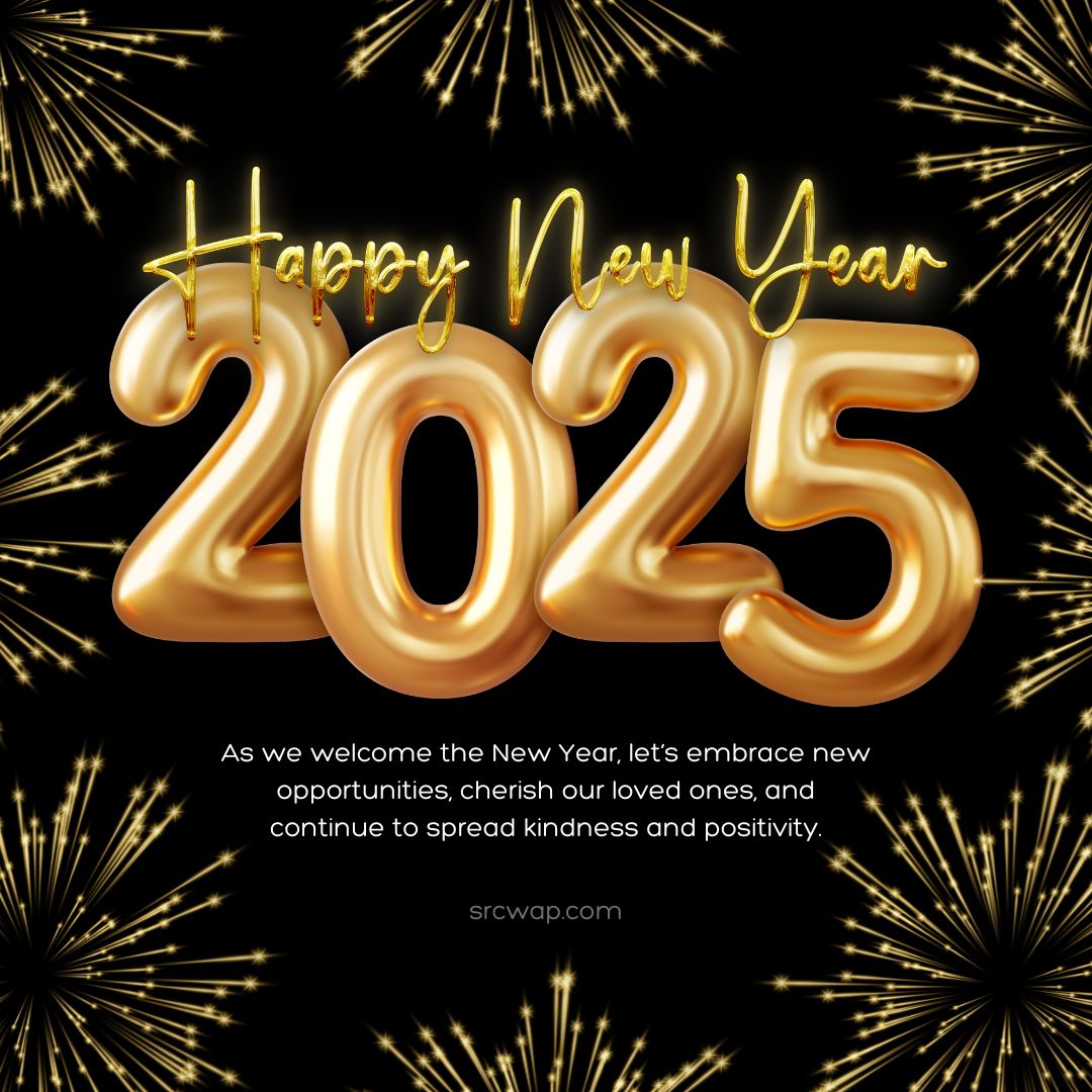 Brown and gold festive 2025 happy new year greeting instagram post