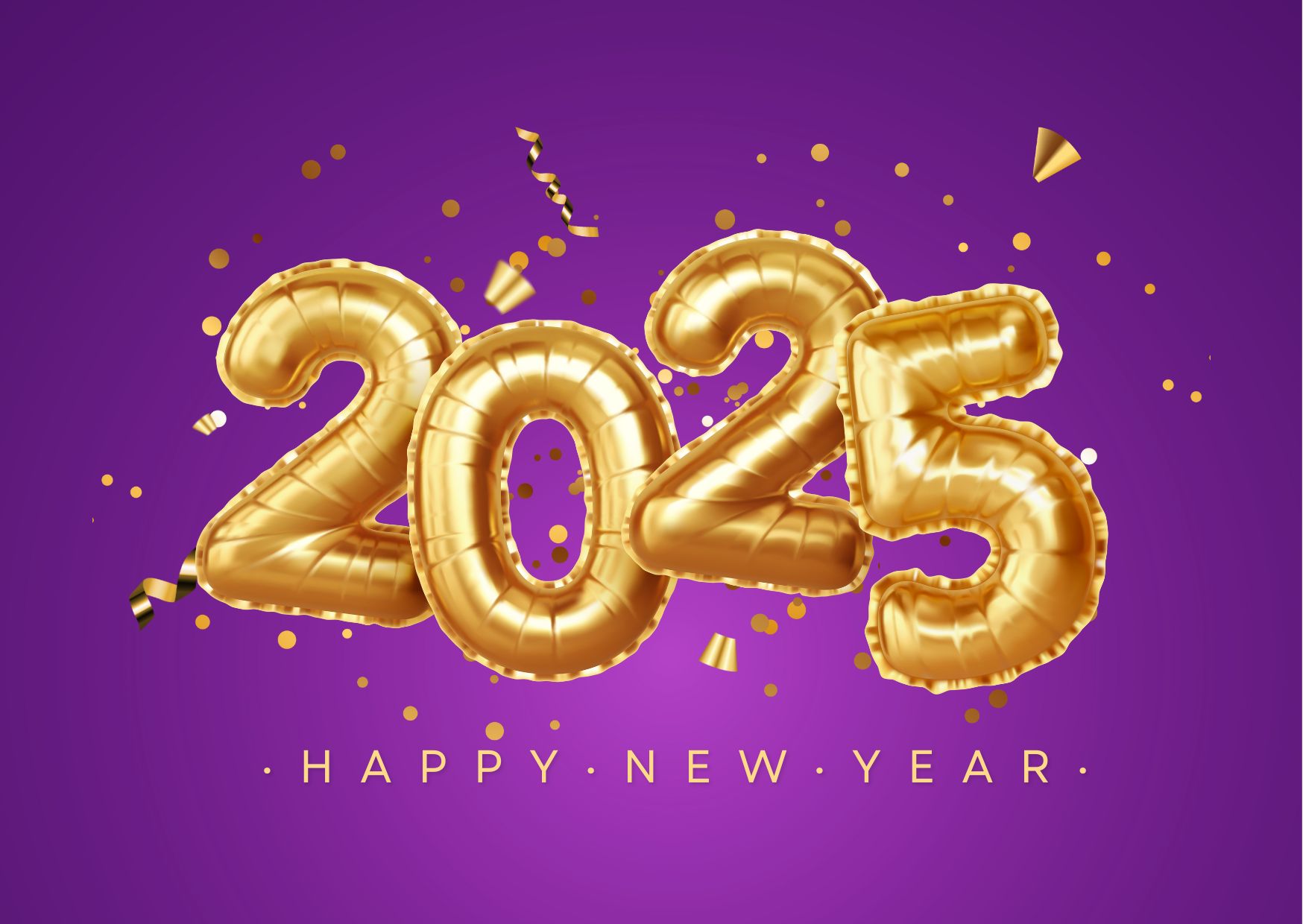 Purple and golden happy new year card