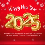 Red and gold elegant happy new year 2025 wishes image