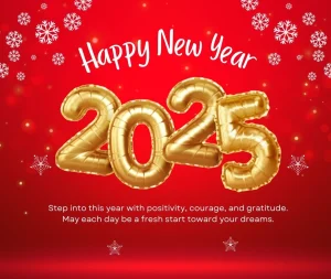 Red and gold elegant happy new year 2025 wishes image