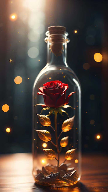 Rose in jar iphone wallpaper 4k.jpg