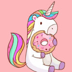 Unicorn donut illustration pink cute wallpaper.jpg