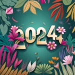 Ai generated flowral happy new year 2024 image photo